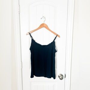 Vince Camuto Navy Blue Ruffled Tank Top Size Small